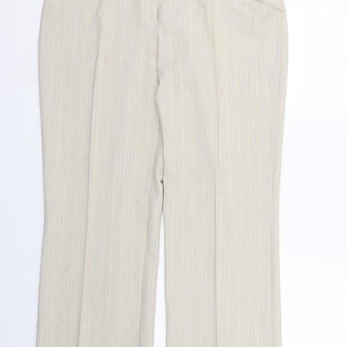 NEXT Womens Beige Striped Rayon Dress Pants Trousers Size 16 L29 in