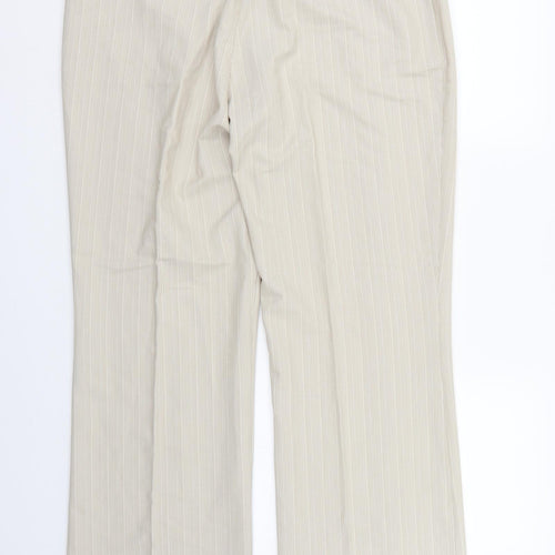 NEXT Womens Beige Striped Rayon Dress Pants Trousers Size 16 L29 in