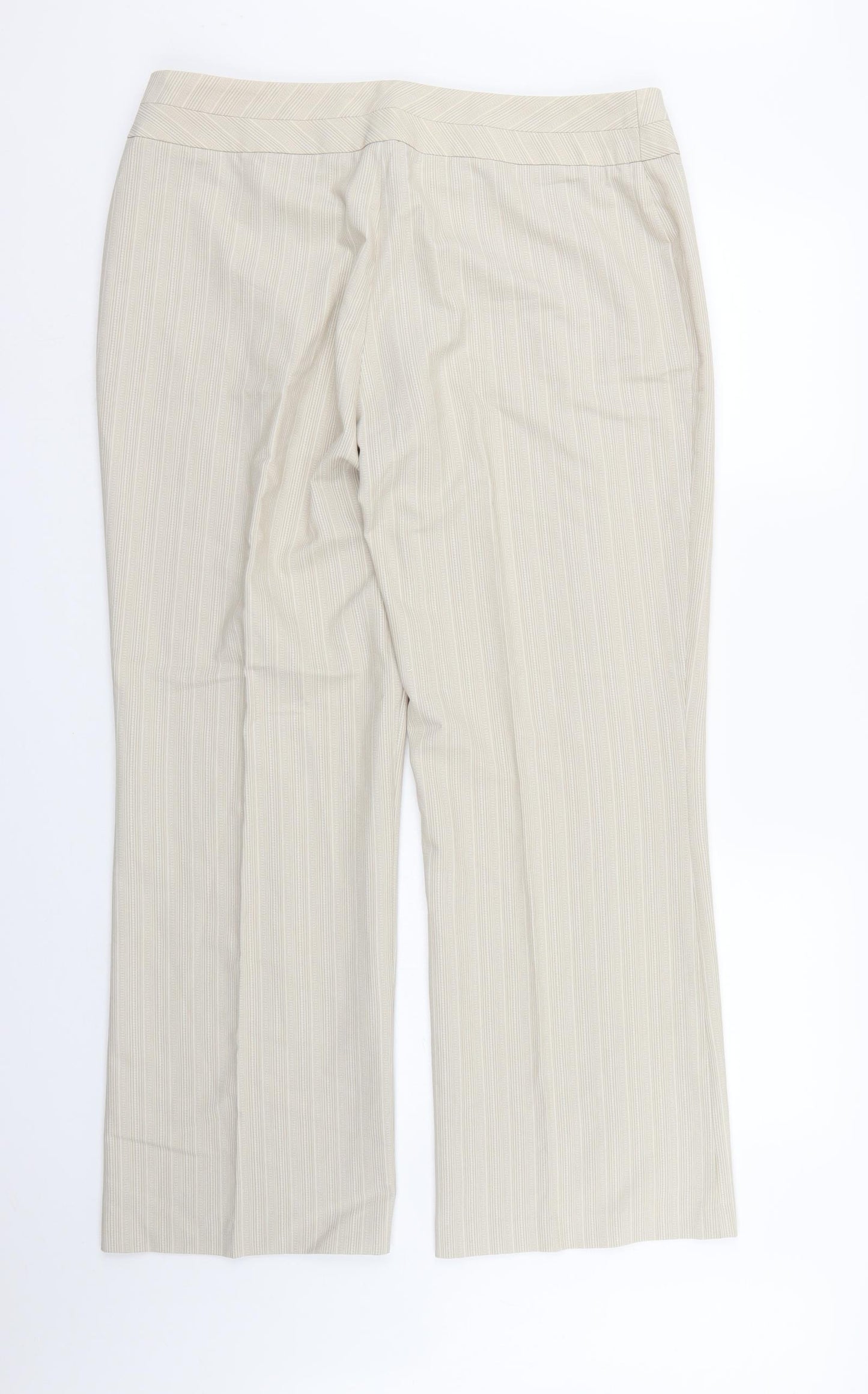 NEXT Womens Beige Striped Rayon Dress Pants Trousers Size 16 L29 in