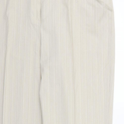 NEXT Womens Beige Striped Rayon Dress Pants Trousers Size 16 L29 in