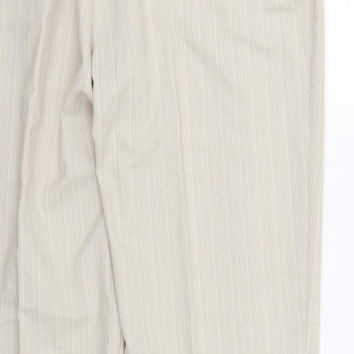 NEXT Womens Beige Striped Rayon Dress Pants Trousers Size 16 L29 in