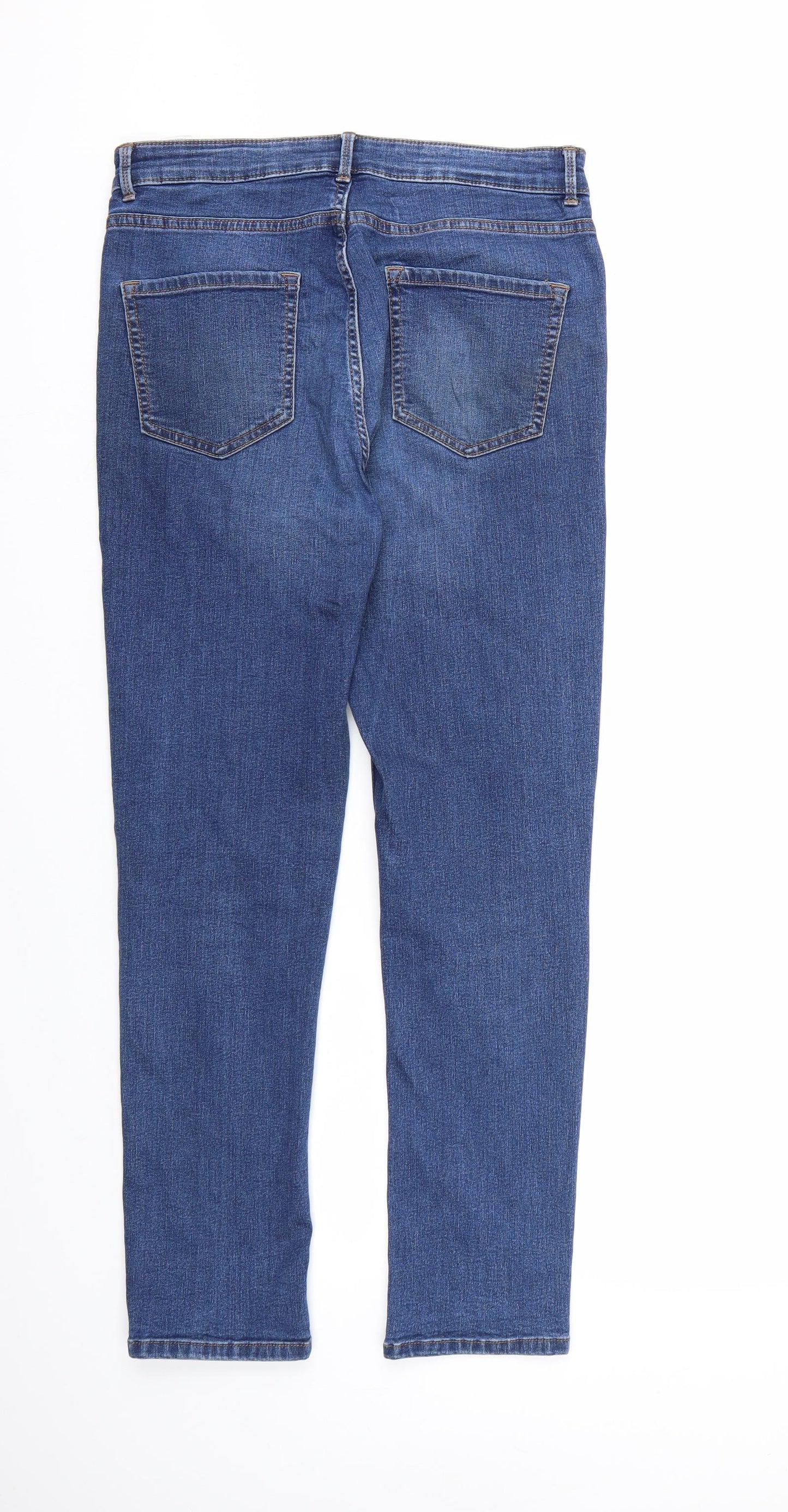 Marks and Spencer Womens Blue  Denim Straight Jeans Size 12 L27 in