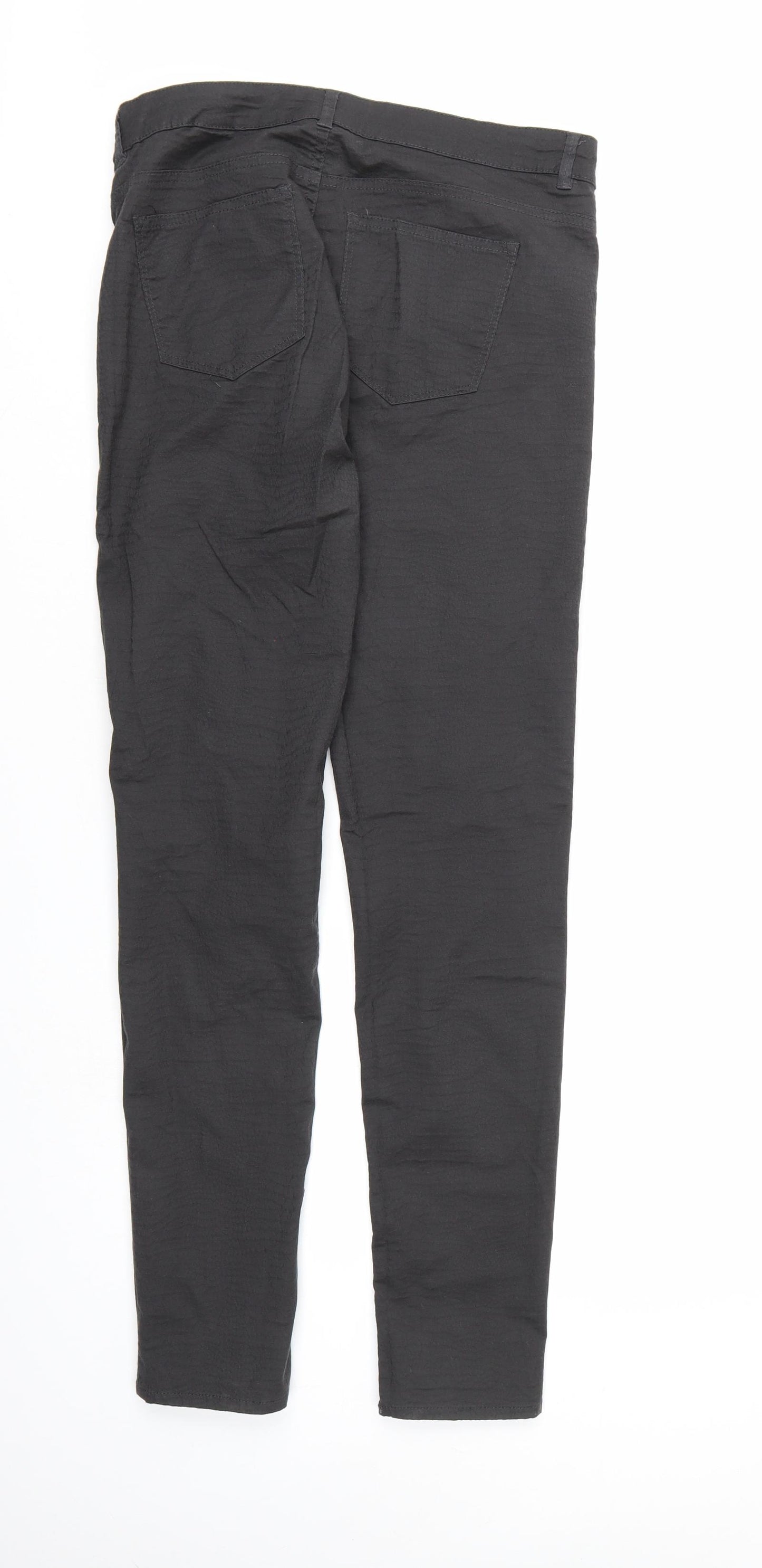 H&M Womens Grey Animal Print Denim Skinny Jeans Size 10 L30 in