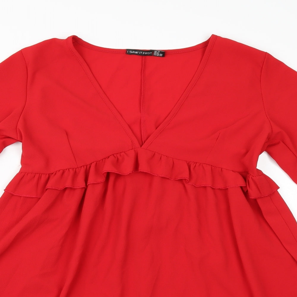 I SAW IT FIRST Womens Red  Chiffon A-Line  Size 10