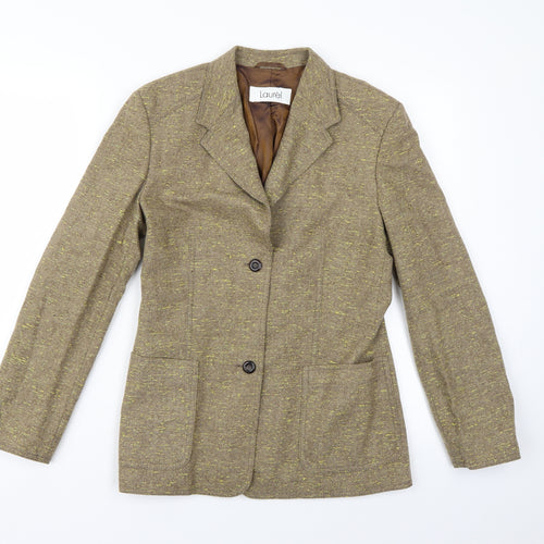 Laurel Womens Brown  Rayon Jacket Blazer Size 8