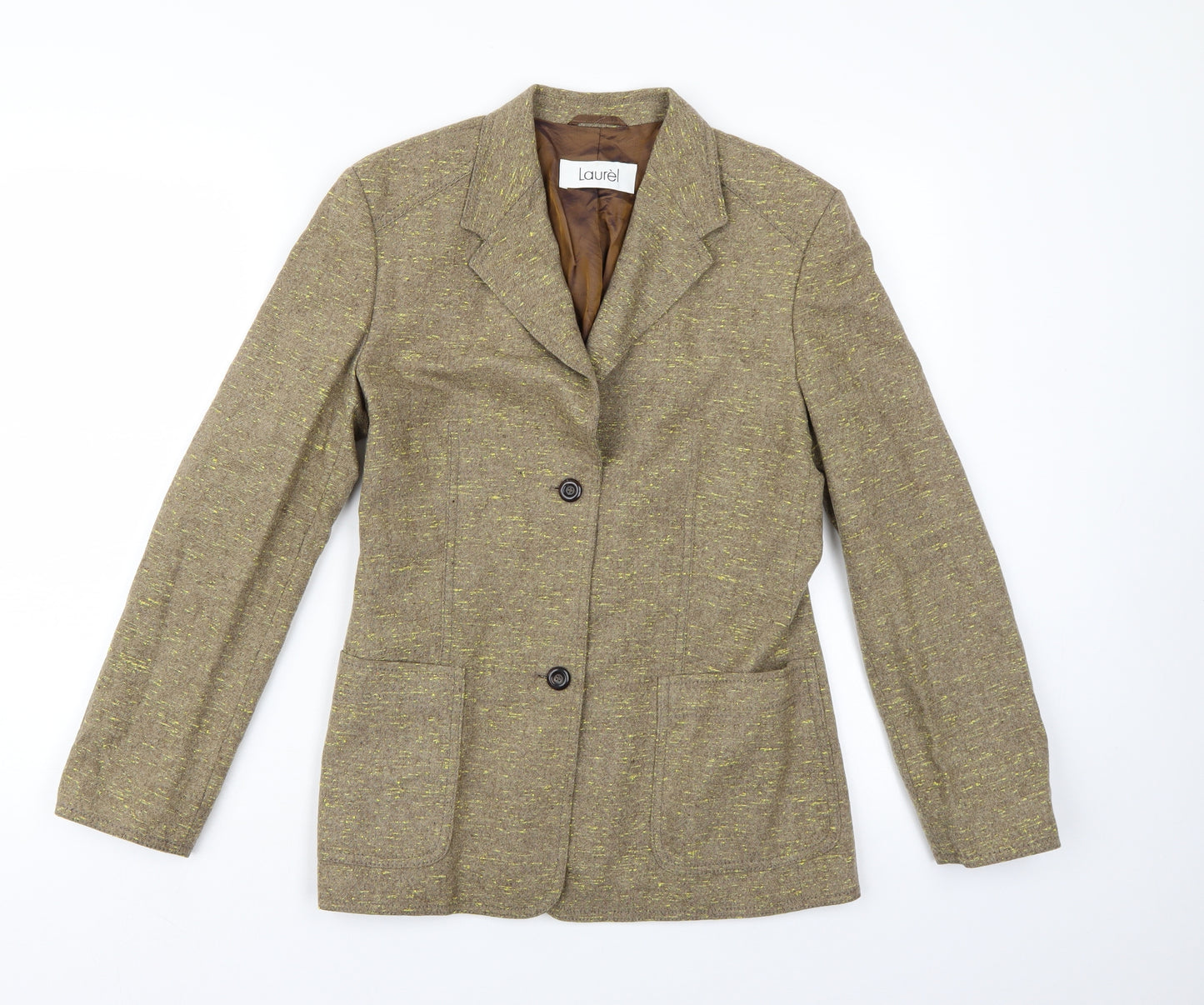 Laurel Womens Brown  Rayon Jacket Blazer Size 8