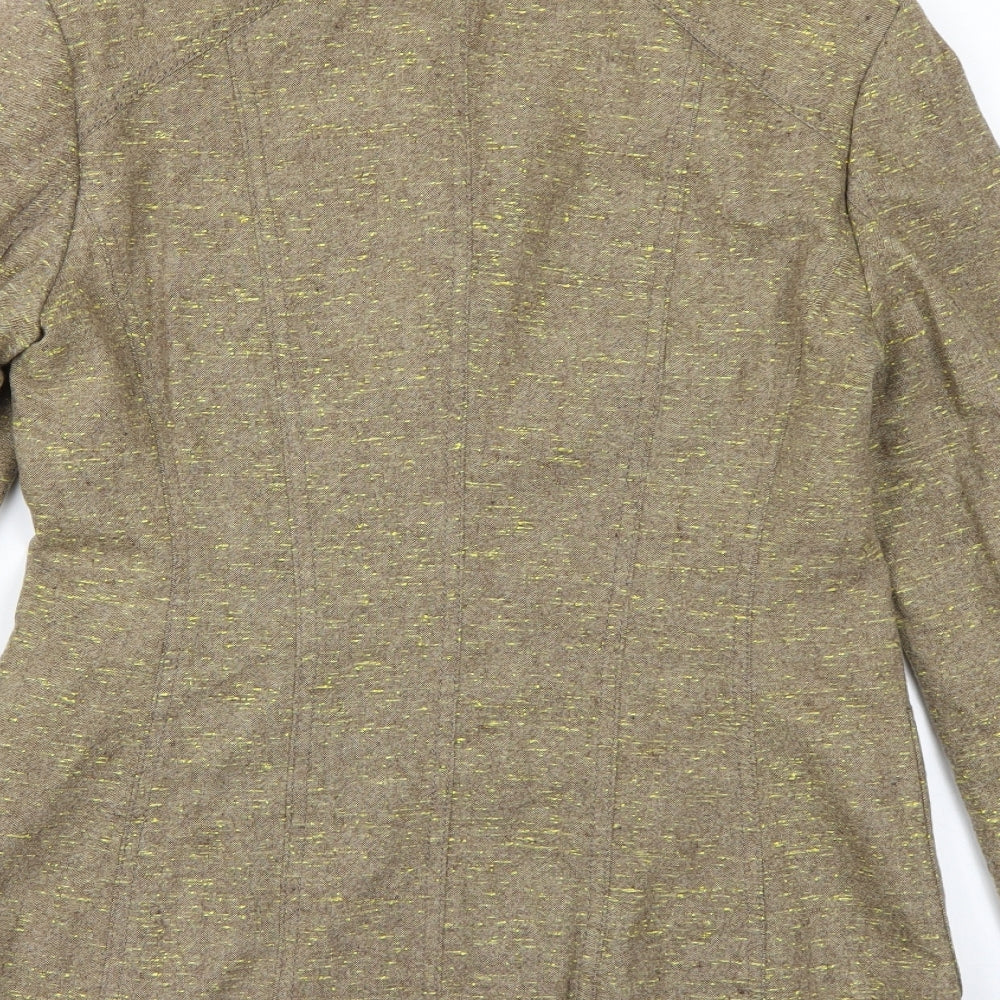 Laurel Womens Brown  Rayon Jacket Blazer Size 8