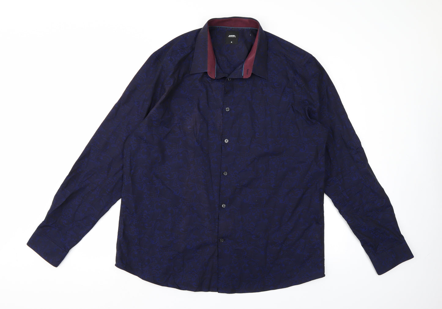 Burton London  Mens Blue Floral   Button-Up Size XL