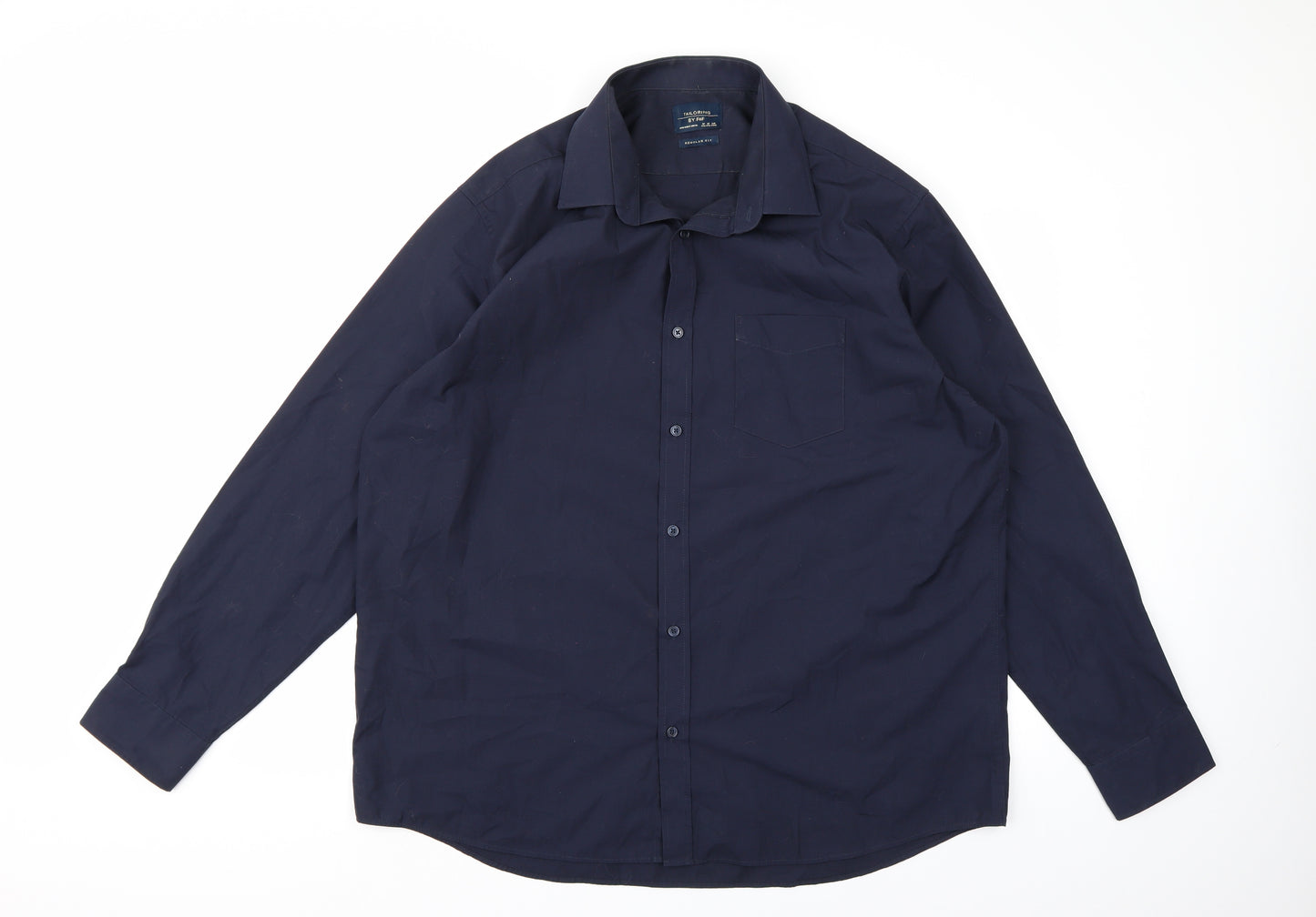 F&F Mens Blue    Dress Shirt Size 17.5