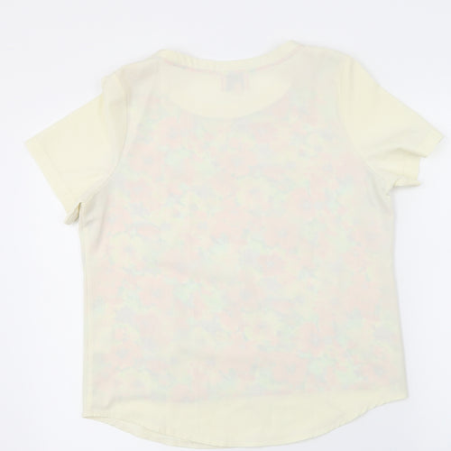 Neon Rose  Womens Ivory Floral  Basic Blouse Size 12