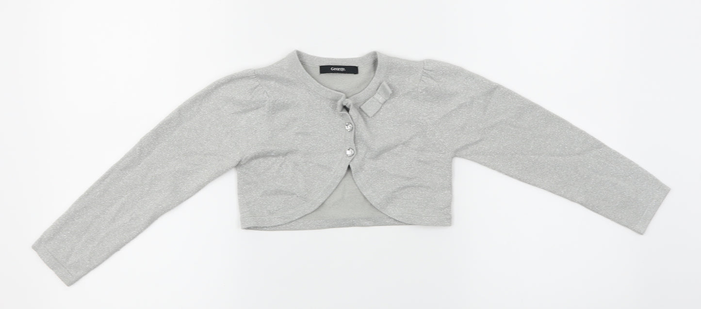 George  Girls Grey   Cardigan Jumper Size 5-6 Years