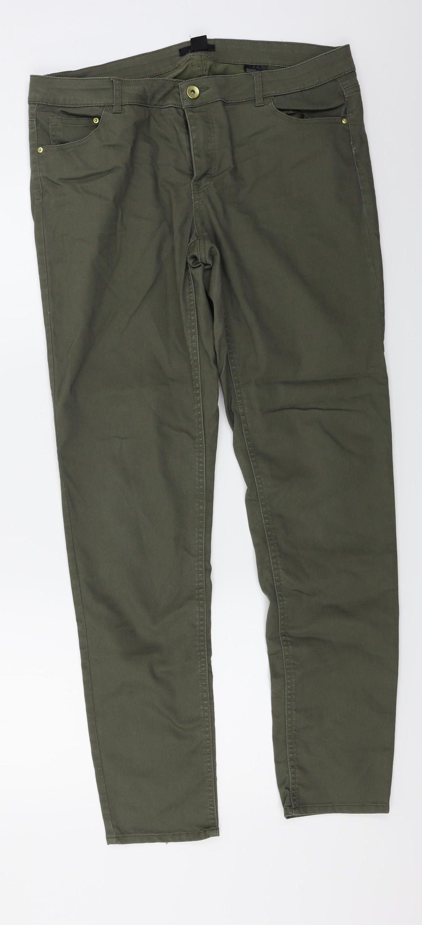 H&M  Womens Green   Trousers  Size 34 in L28 in