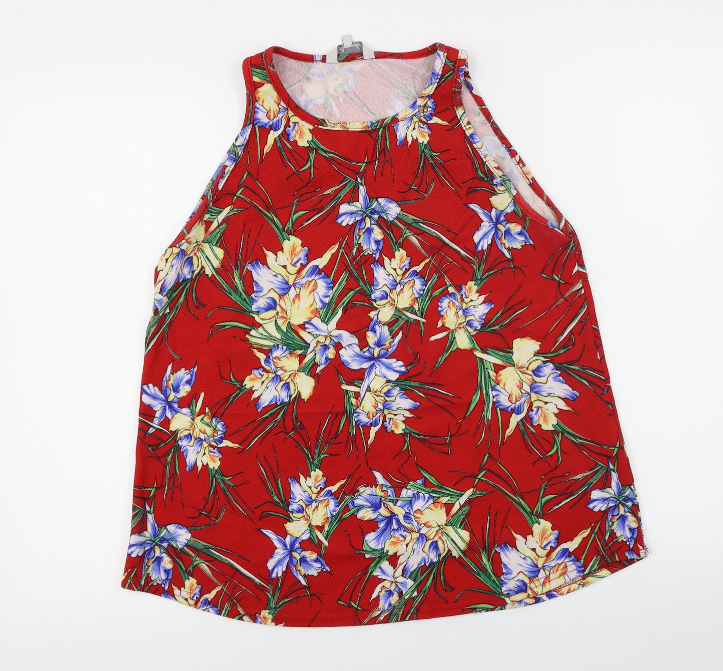 Peacocks  Womens Red Floral  Basic Blouse Size 14