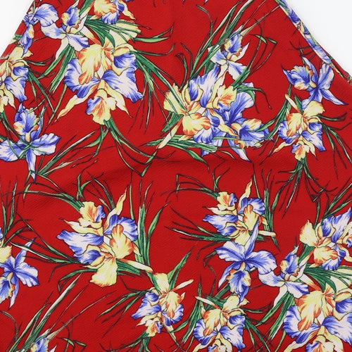 Peacocks  Womens Red Floral  Basic Blouse Size 14
