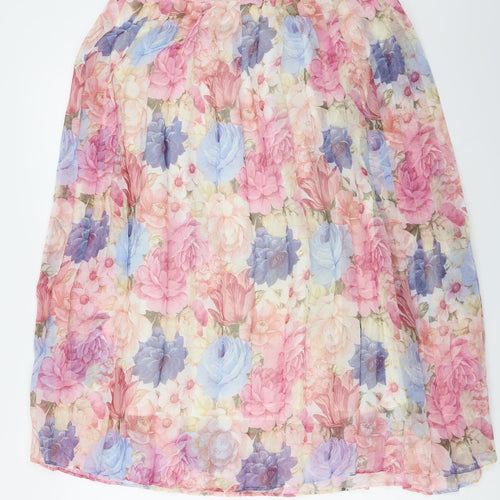 Choices  Womens Pink Floral  A-Line Skirt Size 10