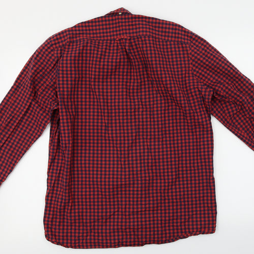 H&M  Mens Red Check   Button-Up Size M