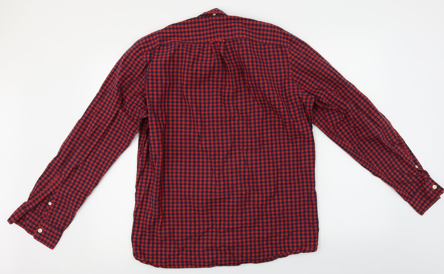 H&M  Mens Red Check   Button-Up Size M