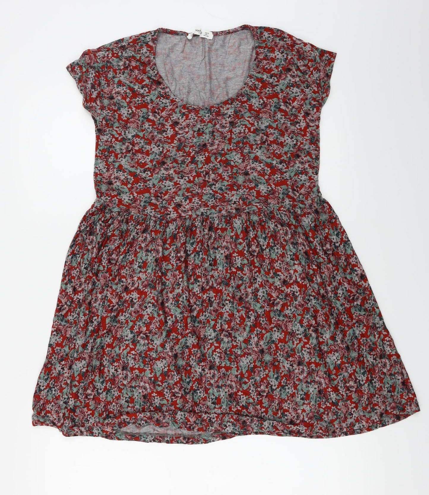Mango  Womens Red Floral  Basic Blouse Size XS