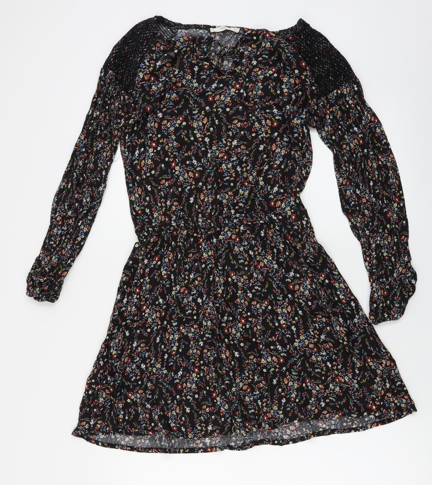 Mango  Womens Black Floral  Basic Blouse Size XS