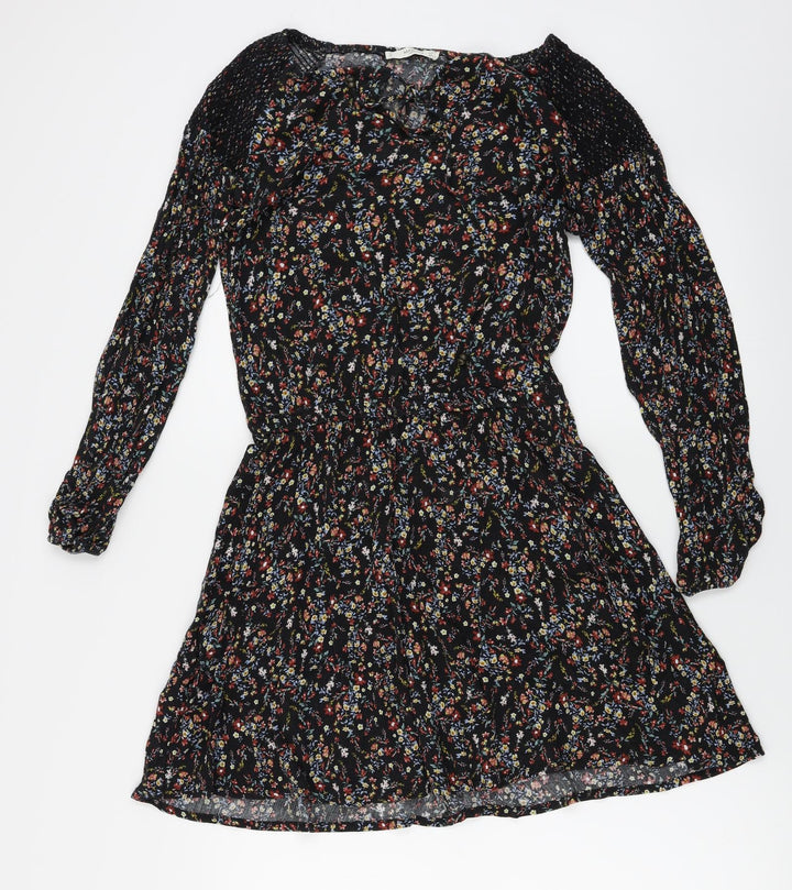 Mango  Womens Black Floral  Basic Blouse Size XS