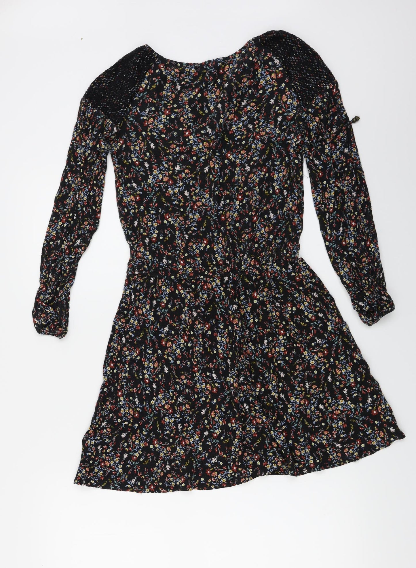 Mango  Womens Black Floral  Basic Blouse Size XS