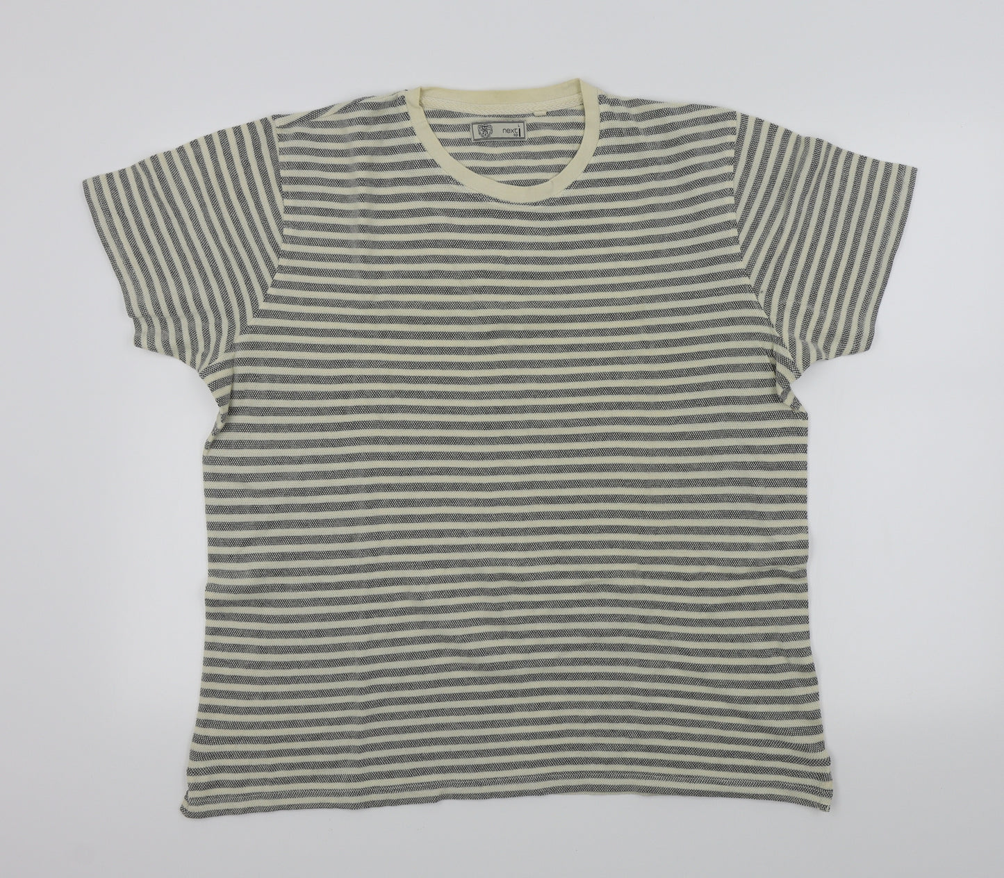 NEXT Mens Blue Striped   T-Shirt Size L
