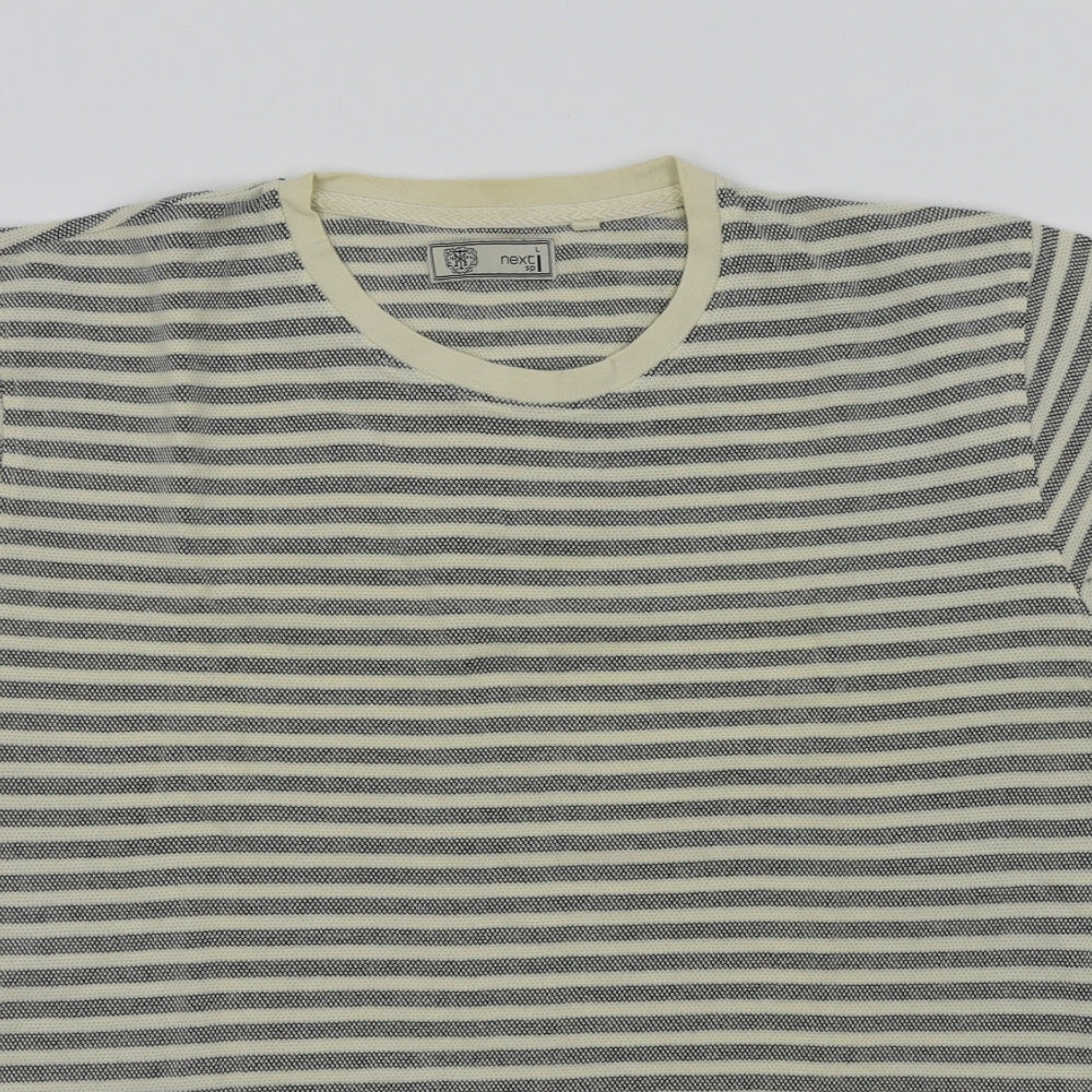 NEXT Mens Blue Striped   T-Shirt Size L