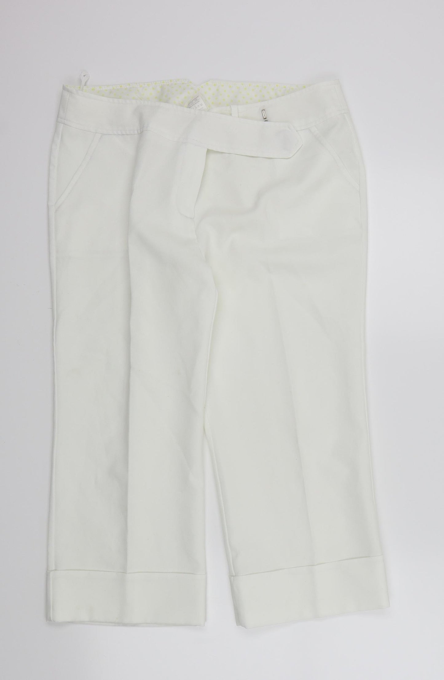 EVIE Womens White   Cropped Trousers Size 16 L20 in