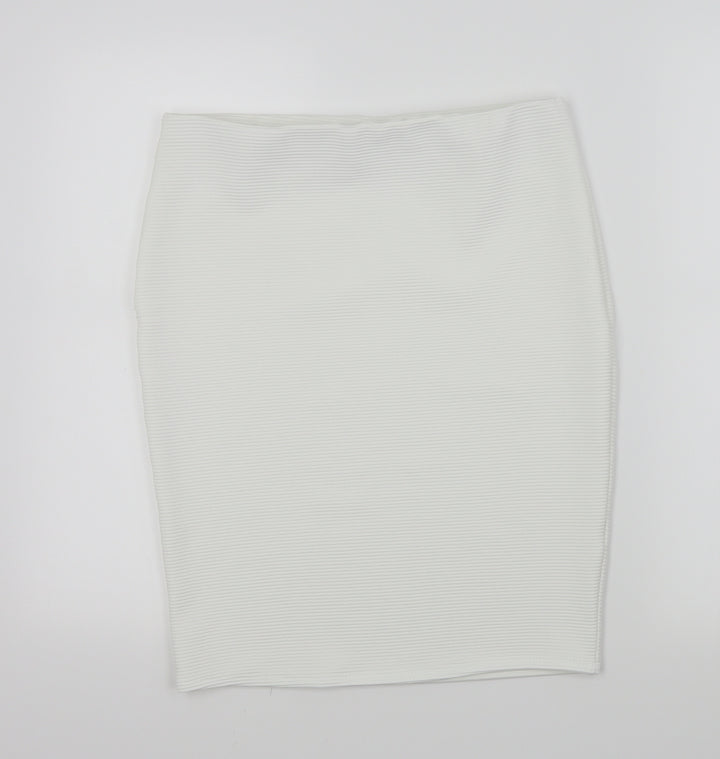Preworn Womens White A-Line Skirt Size 12