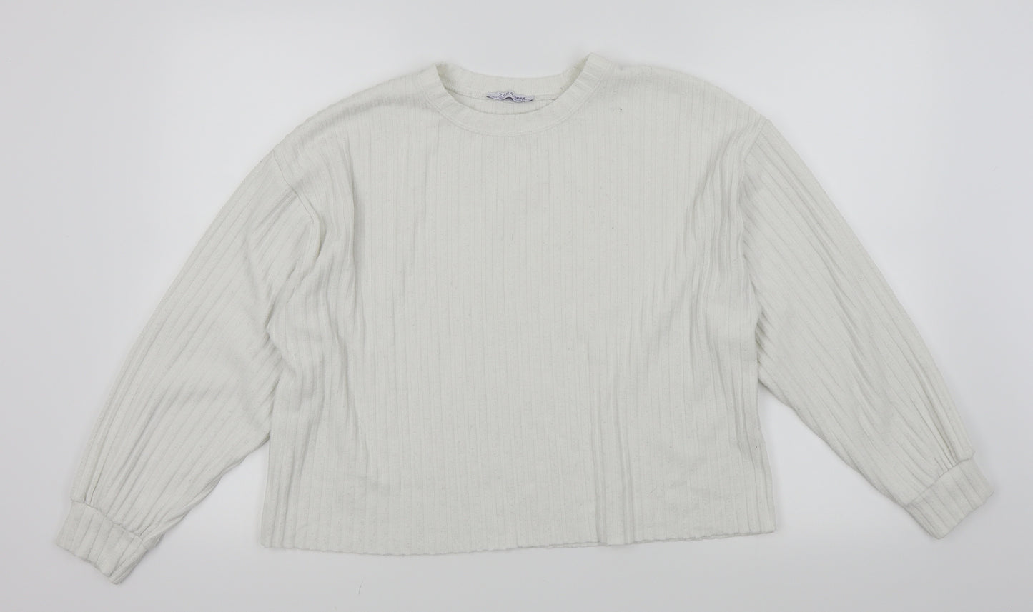 Zara Womens White   Pullover Jumper Size M