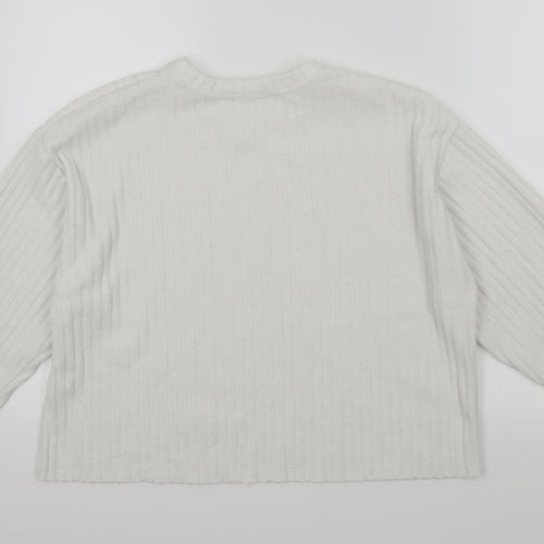 Zara Womens White   Pullover Jumper Size M