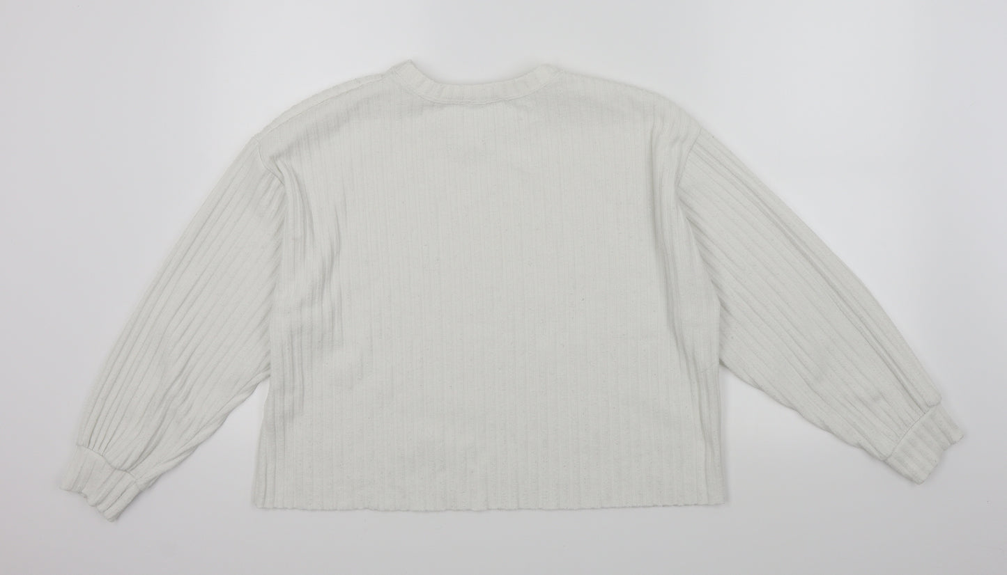 Zara Womens White   Pullover Jumper Size M