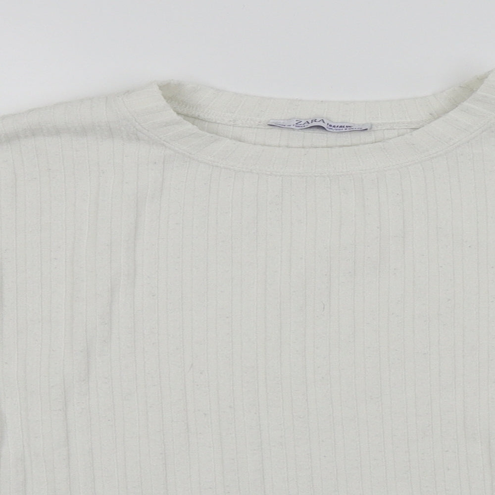 Zara Womens White   Pullover Jumper Size M