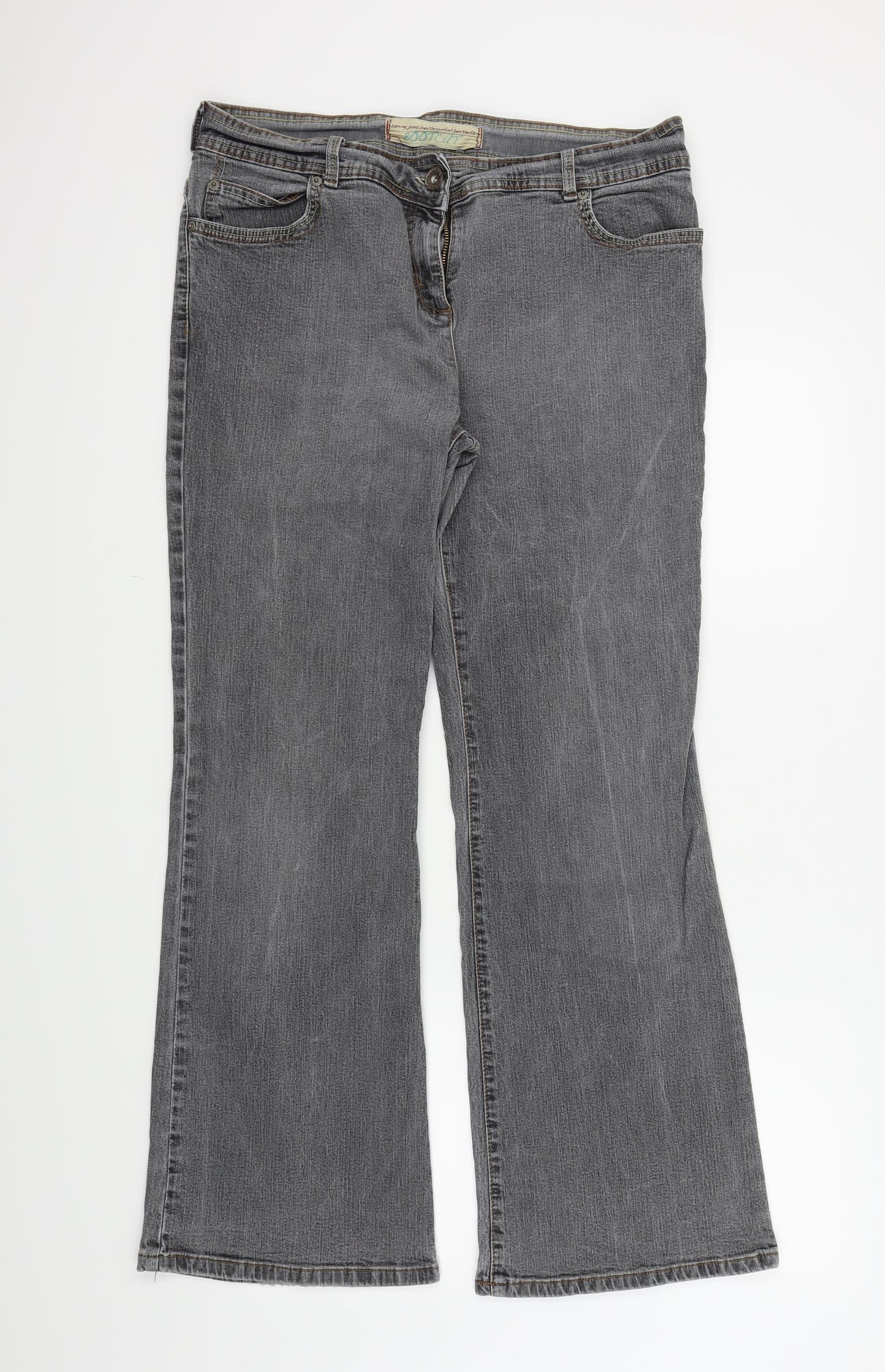 NEXT Womens Grey   Bootcut Jeans Size 16 L30 in