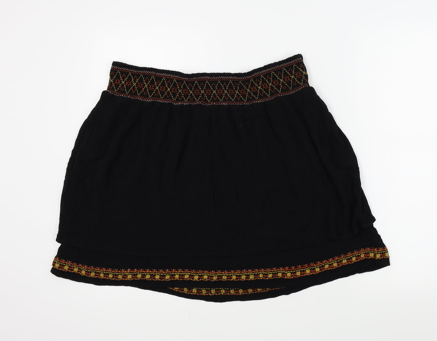 F&F Womens Black Geometric  Flare Skirt Size 18