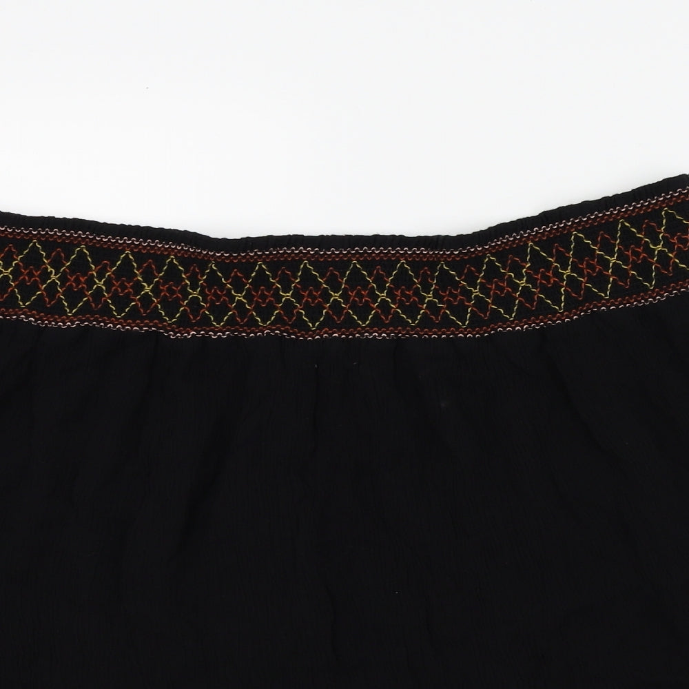 F&F Womens Black Geometric  Flare Skirt Size 18
