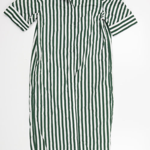 Zara Womens Green Striped  A-Line  Size S