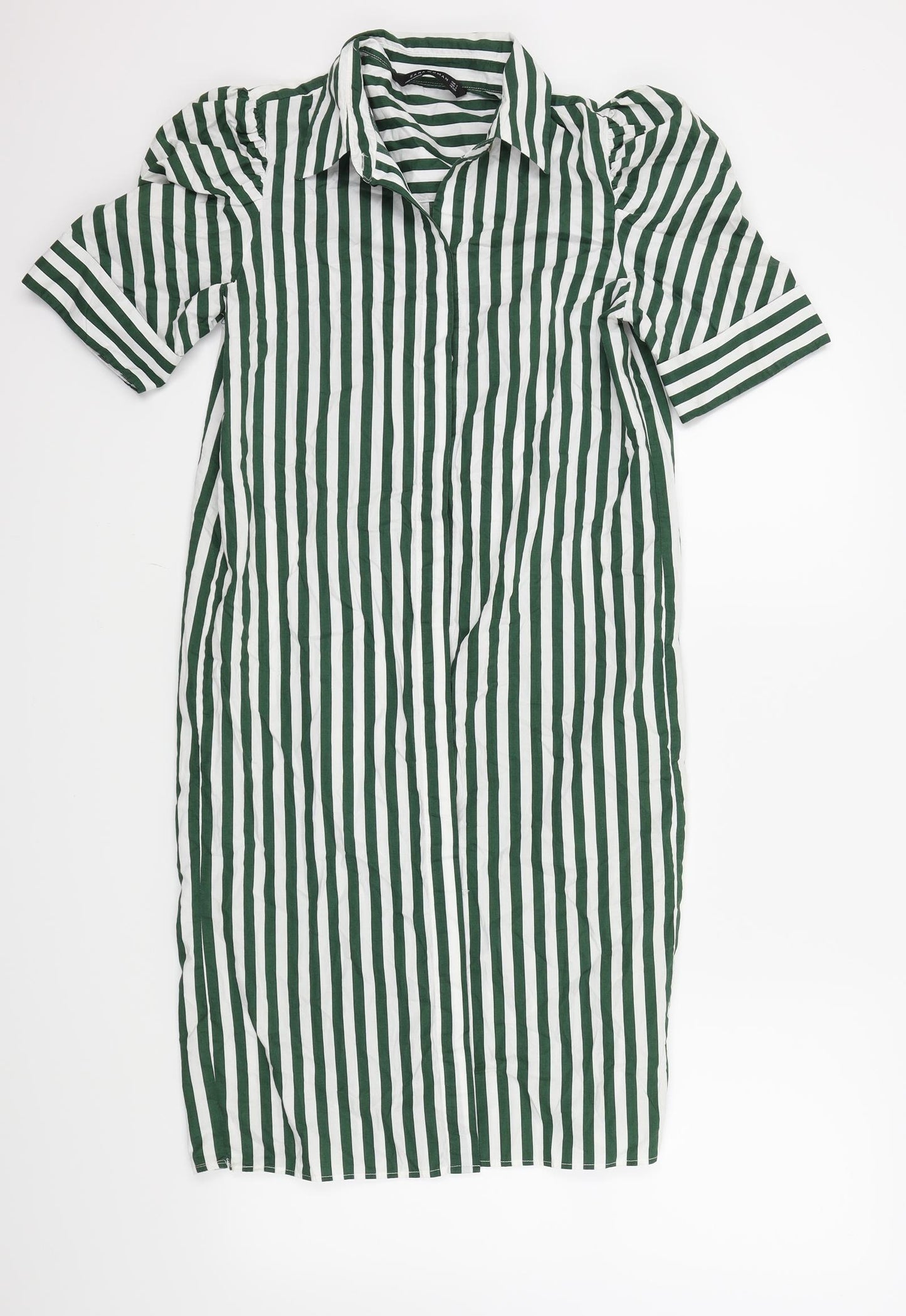 Zara Womens Green Striped  A-Line  Size S