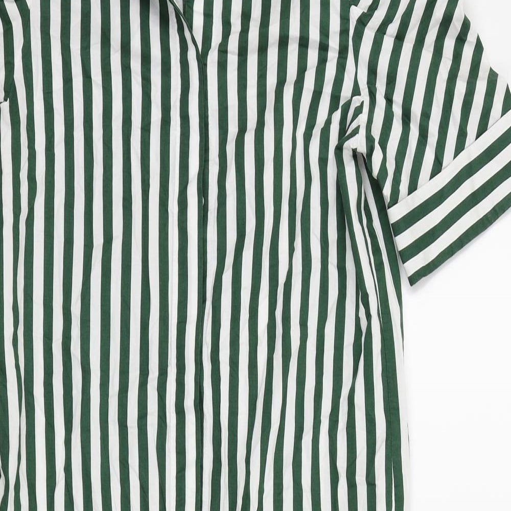 Zara Womens Green Striped  A-Line  Size S