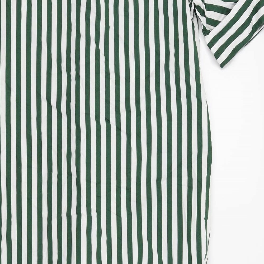 Zara Womens Green Striped  A-Line  Size S