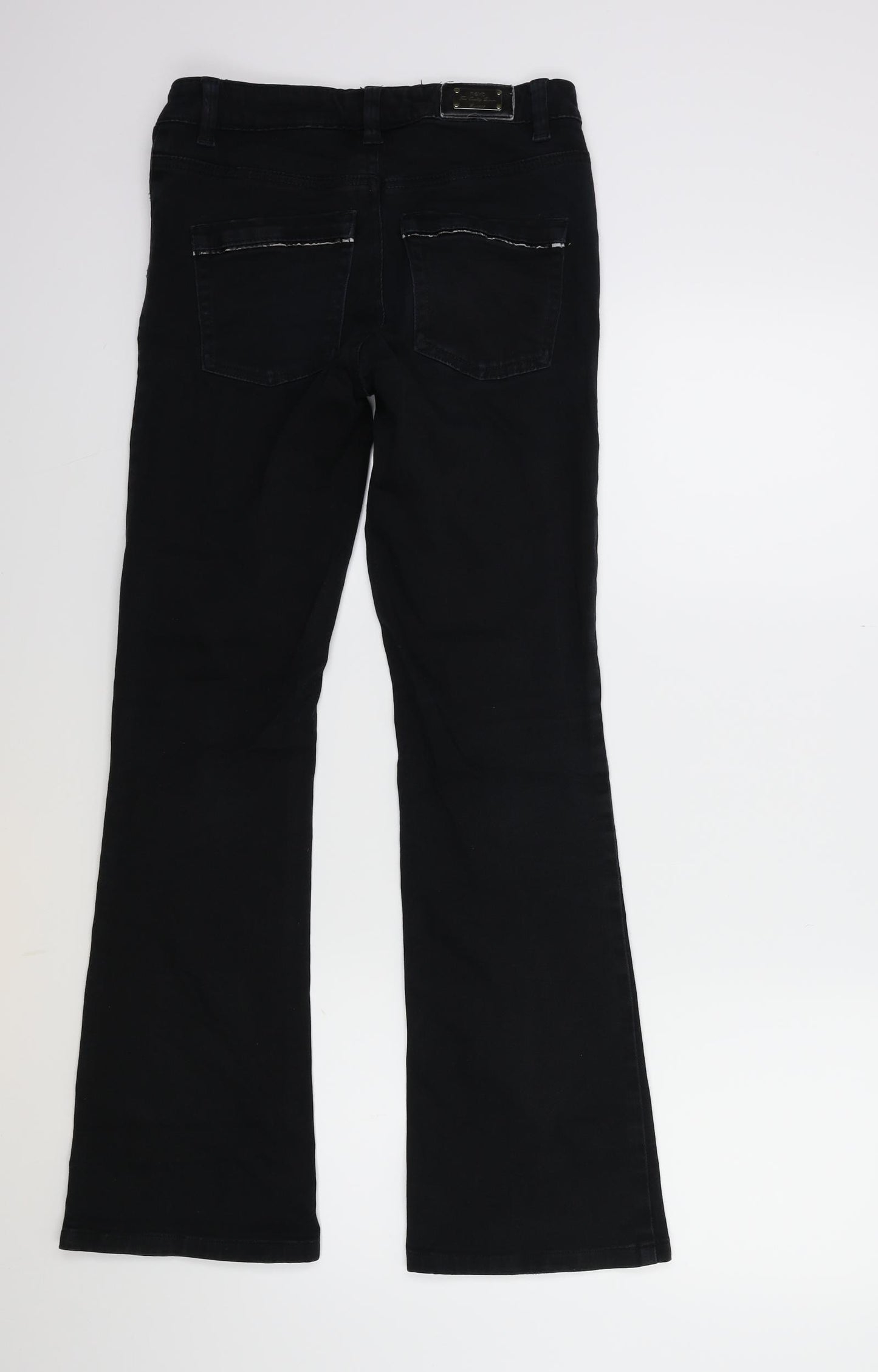 NEXT Womens Black  Denim Flared Jeans Size 26 in L29 in