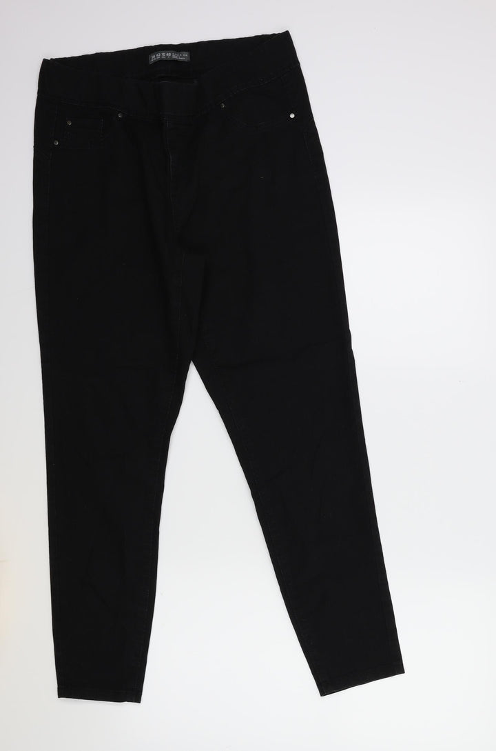 Denim & Co. Womens Black Denim Skinny Jeans Size 14 L27 in