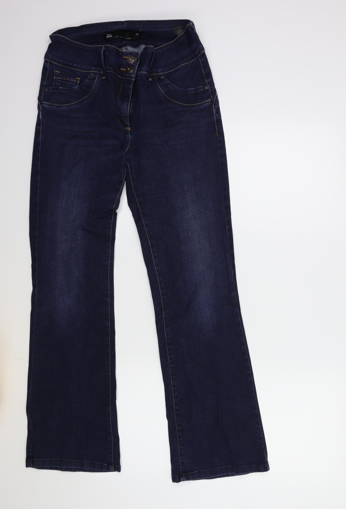 NEXT Womens Blue  Denim Flared Jeans Size 14 L30 in