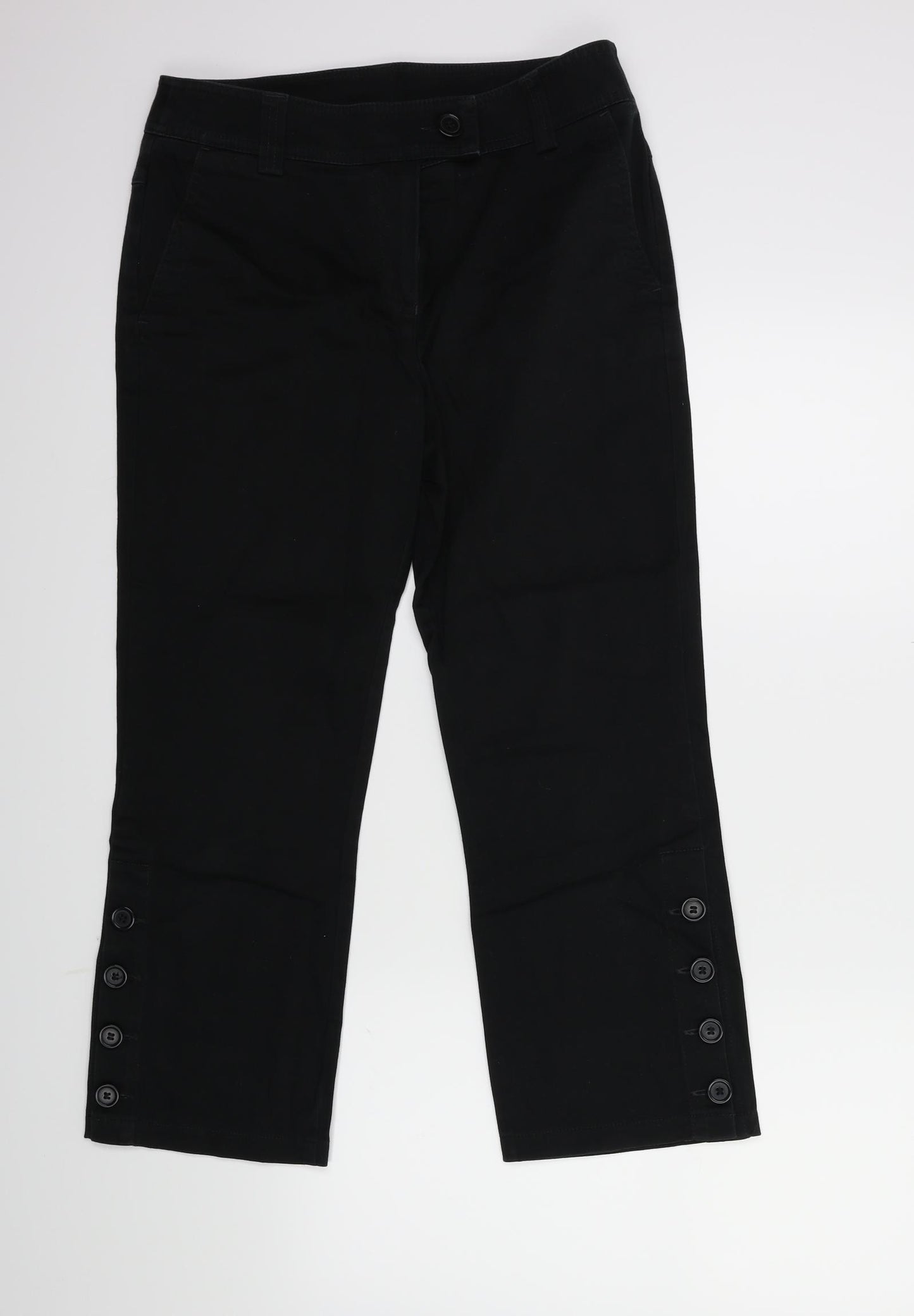 NEXT Mens Black   Cropped Trousers Size 16 L25 in