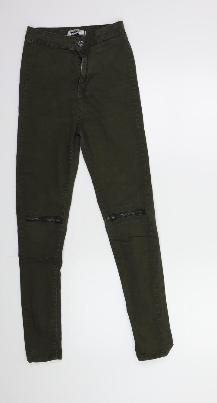 Portobello Womens Green Denim Skinny Jeans Size 8 L29 in