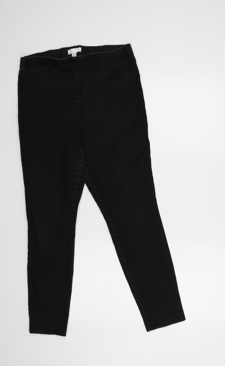 H&M Womens Black Denim Skinny Jeans Size 14 L26 in