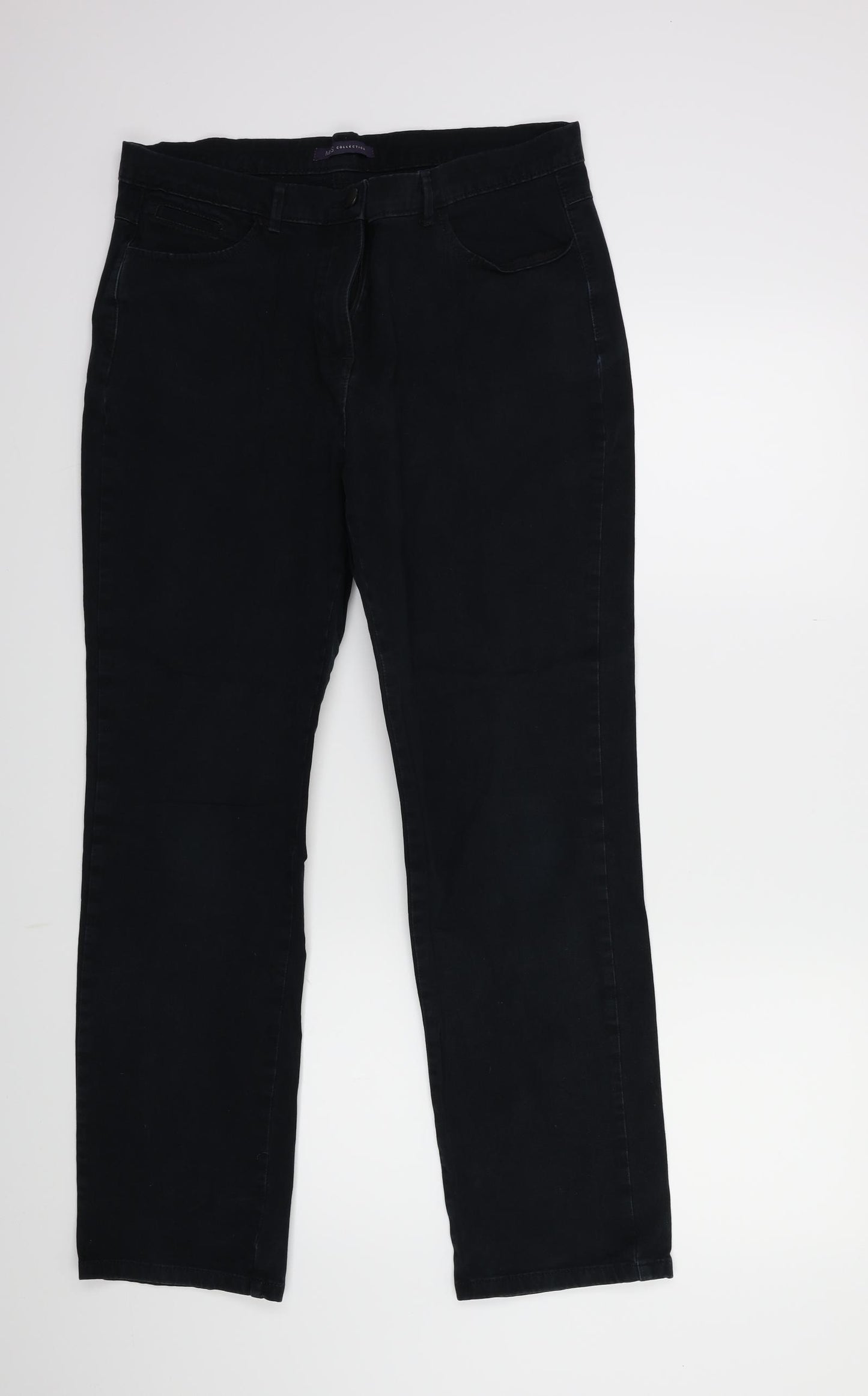 Marks and Spencer Womens Blue  Denim Straight Jeans Size 14 L30 in