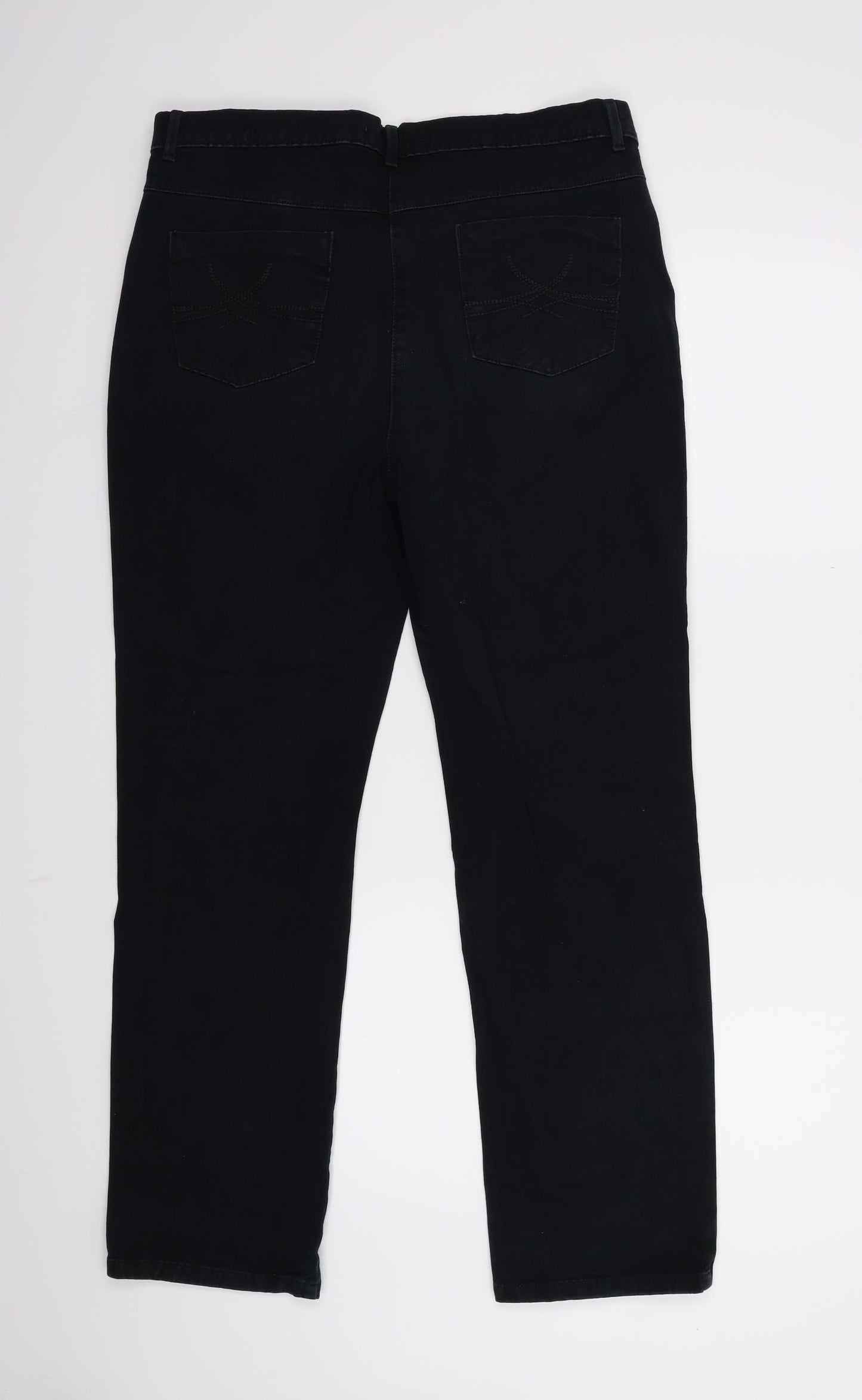 Marks and Spencer Womens Blue  Denim Straight Jeans Size 14 L30 in