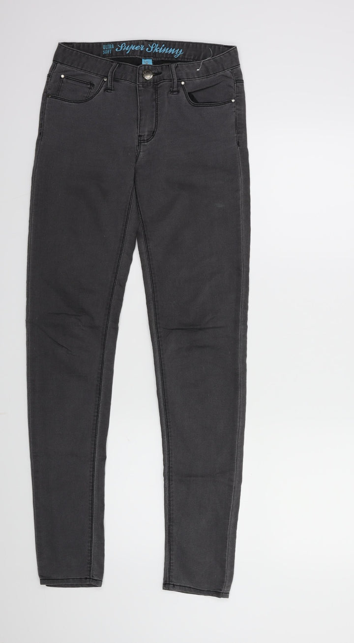 Denim & Co. Womens Grey Denim Skinny Jeans Size 6 L30 in