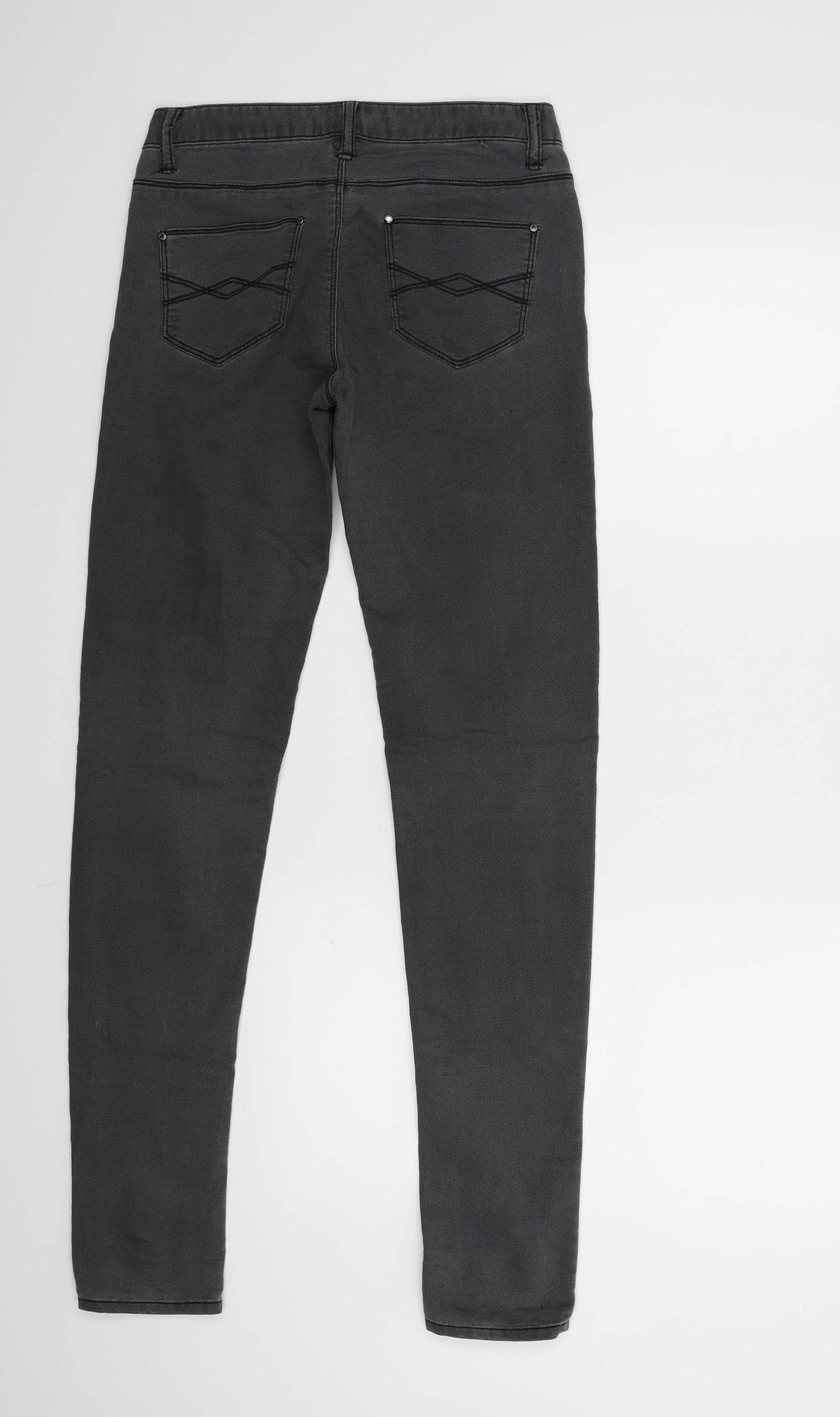 Denim & Co. Womens Grey  Denim Skinny Jeans Size 6 L30 in